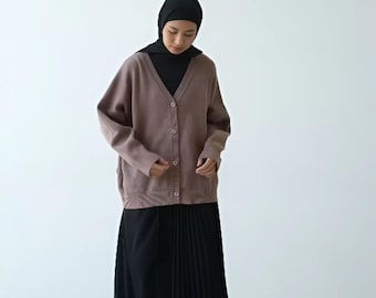 Oversized Cotton Knit Cardigan | Loose Fit Button-Down Sweater