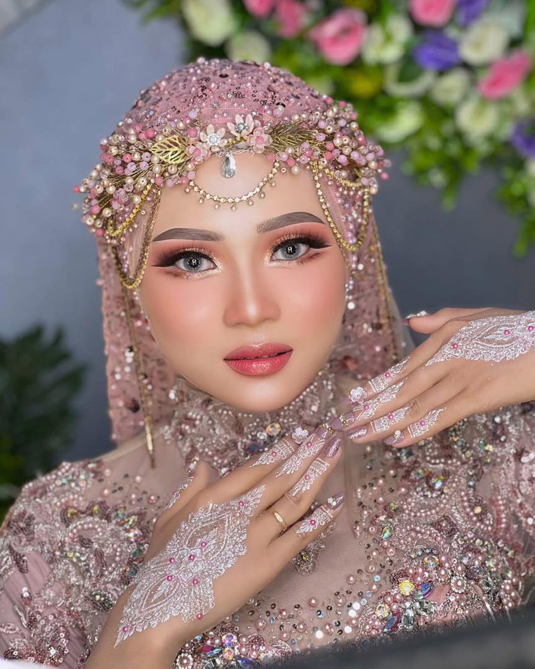 bridal hijab headpieces