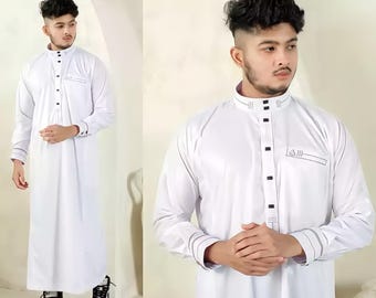 Poly Valentino Jubba Thobe heren: islamitisch gebedsgewaad, Eid-kleding