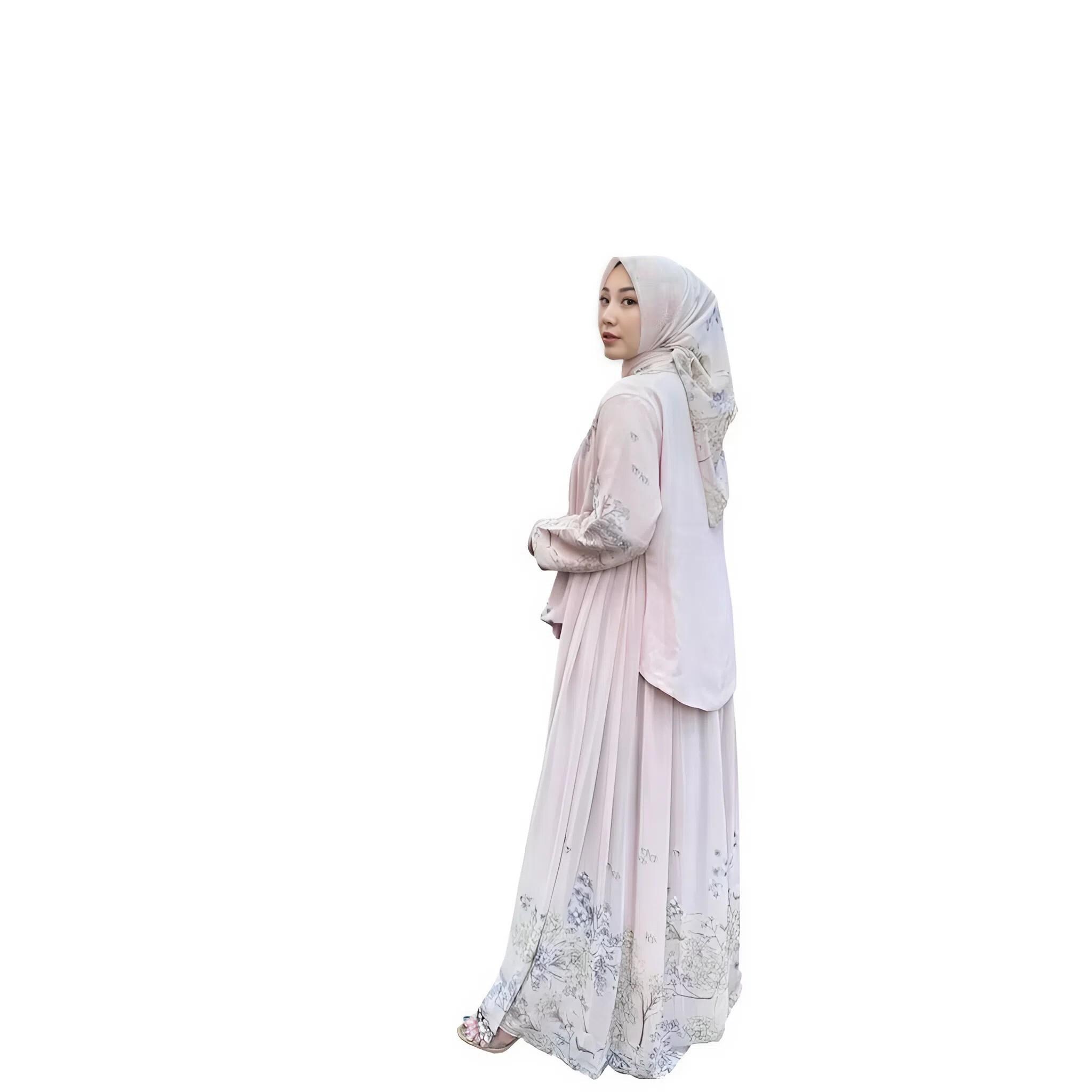 long dress simple muslimah Modest Muslim Womens Simple Tiered Viscose Maxi Dress
