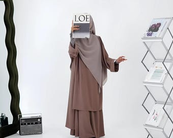 Ensemble tunique-jupe modeste : Muslimah Khimar Niqab - Tissu Air Tech