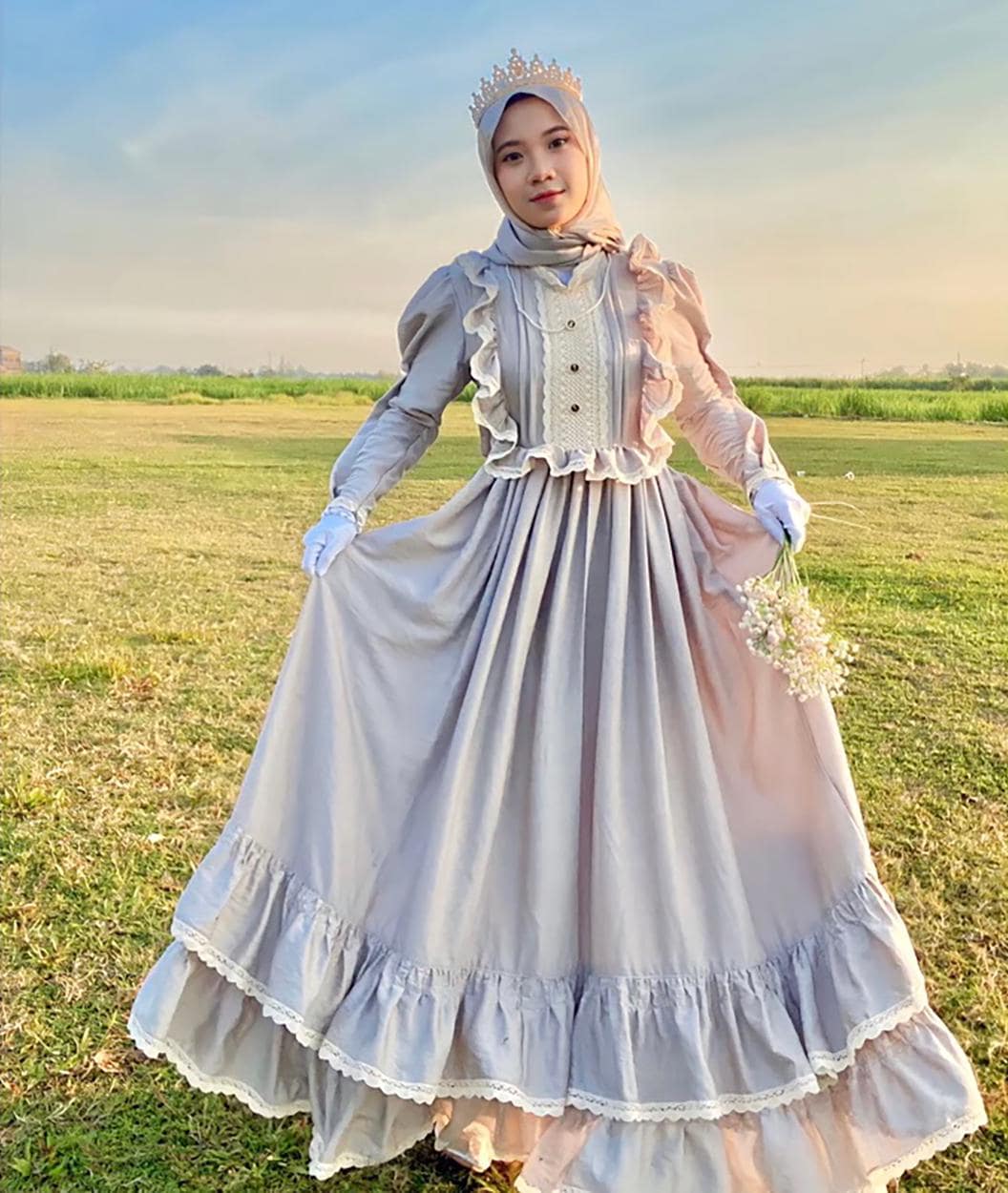 【Ameri vintage】ELEANOR LINEN LIKE DRESS Ameri（アメリ）の「ELEANOR LINEN LIKE DRESS（ワンピース
