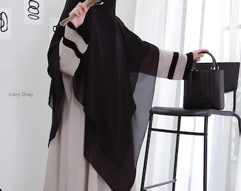 Batwing Abaya with French Khimar: Modest Muslim Prayer Outfit