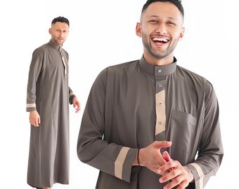 Men's Saudi Cotton Jubba Thobe | Elegant Islamic Gamis