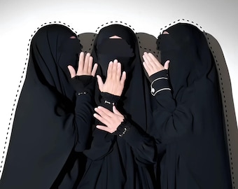 Black Daliya Anti-UV Abaya with Khimar: Modest Islamic Prayer Dress