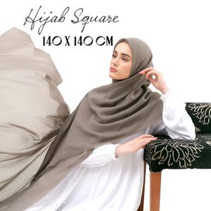 Luxury Voal Square Hijab Scarf for Women – Islamic Headwear Muslimah Shawl Eid Ramadan Gift Soft & Lightweight