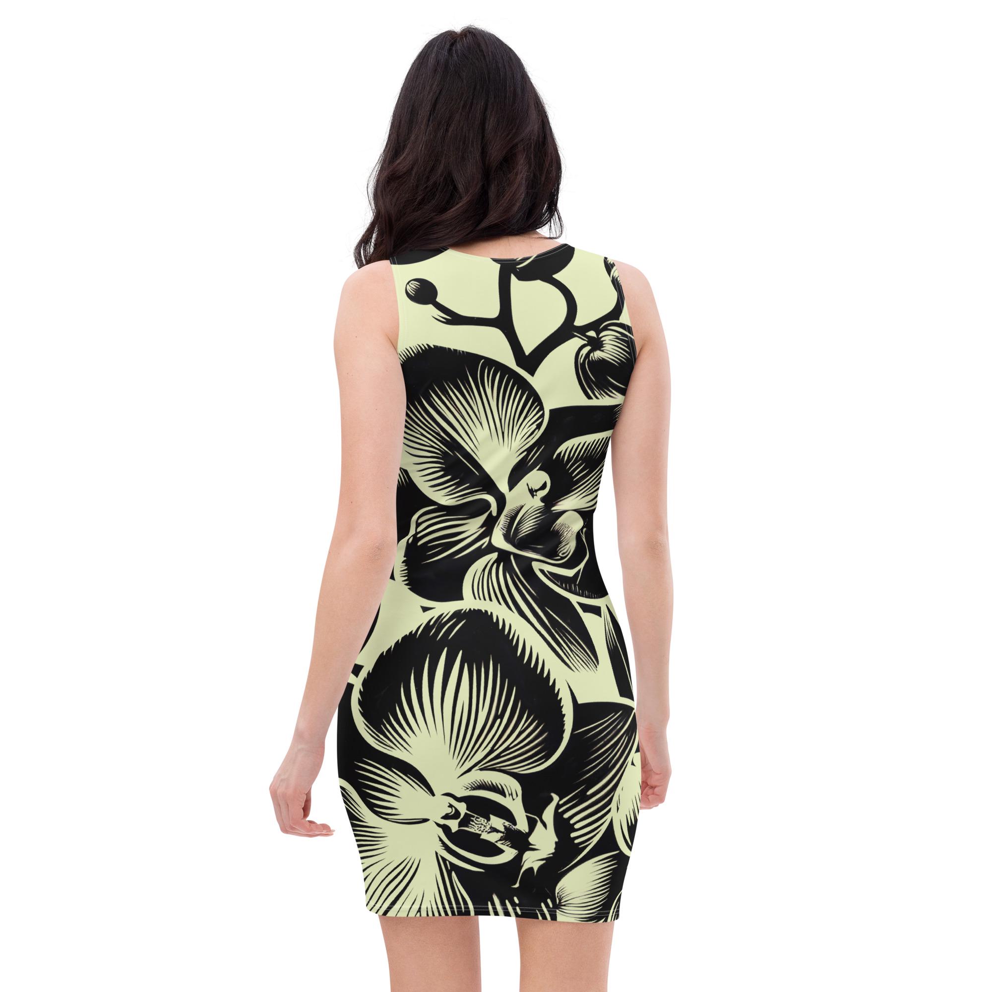 black and white floral bodycon dress You're Beautiful Floral Dress- Black main image 1