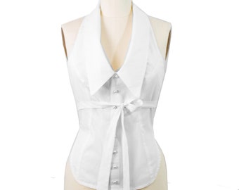 Bae Backless Buttondown Apron Top