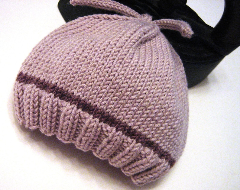 pdf Knitting Pattern Infant Baby Newborn Knit Hat Welcome Home Sweet Baby image 2