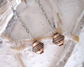 Pendientes colgantes de plata y cobre - Júpiter