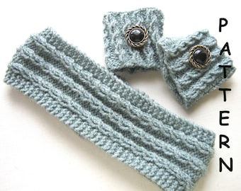 pdf Knitting Pattern Headband and Cuff Set