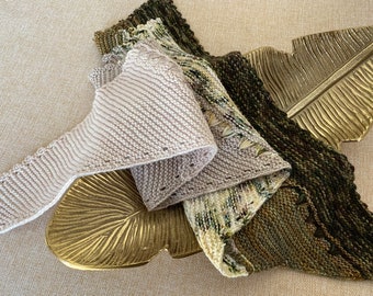 Knit Shawlette, small knit shawl, knit kerchief - camouflage greens