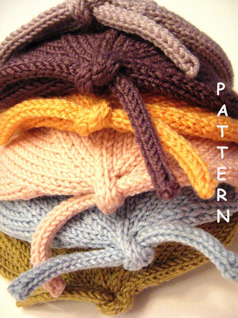 pdf Knitting Pattern Infant Baby Newborn Knit Hat Welcome Home Sweet Baby image 1