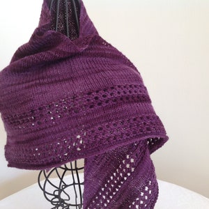 Knit shawl, wool triangle, handknit wrap