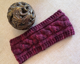 Knit Headband Winter Ear Warmer Merlot