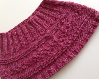 Knit Neck Warmer, Cowl - Shades of Pink Silk