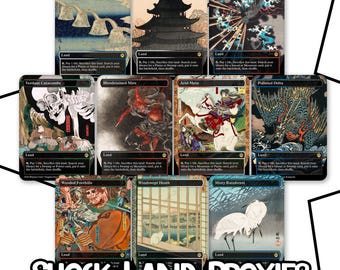 Japanese Woodblock MTG Proxy Shock Lands | Foil and Non-Foil | Single and Bundles