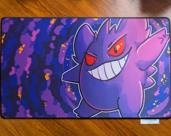 Gengar, Ghostly Grin Playmat | Pokemon Trading Card Game | 60cm x 35cm / 23.6" x 13.8" | TCG Accessory Fan Art Desk Matt