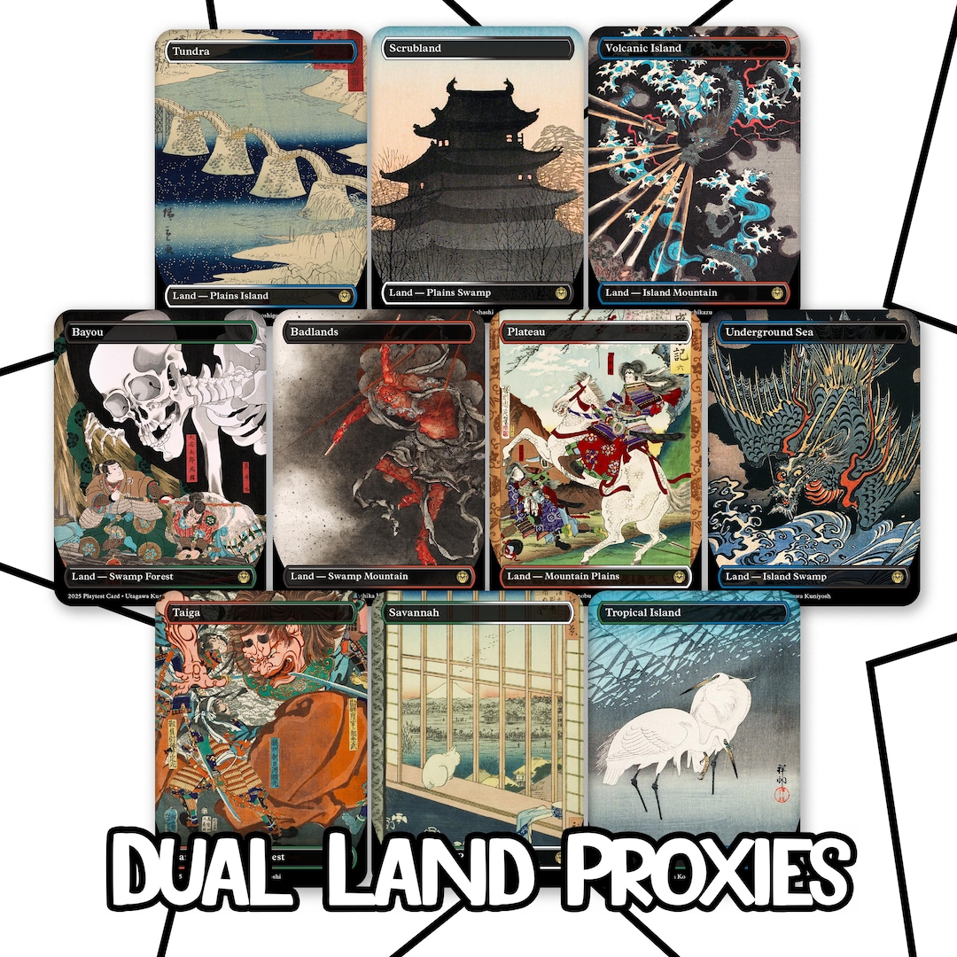 Japanese Woodblock MTG Proxy Dual Lands | Foil and Non-foil | Single ...