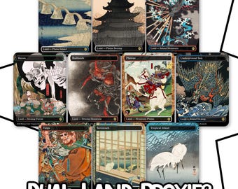 Japanese Woodblock MTG Proxy Dual Lands | Foil and Non-Foil | Single and Bundles