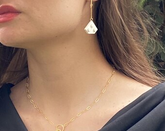 Lego boat earrings / gold dangle earrings / handmade earrings / Les Aventureuses