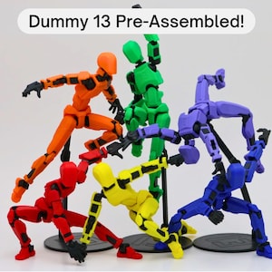 Dummy 13 Actionfigur VORMONTIERT | 3 Größen | Voll artikuliert & posierbar | Schreibtisch Spielzeug | Videoerstellung | Personalisierbar | * Ständer Inklusive *