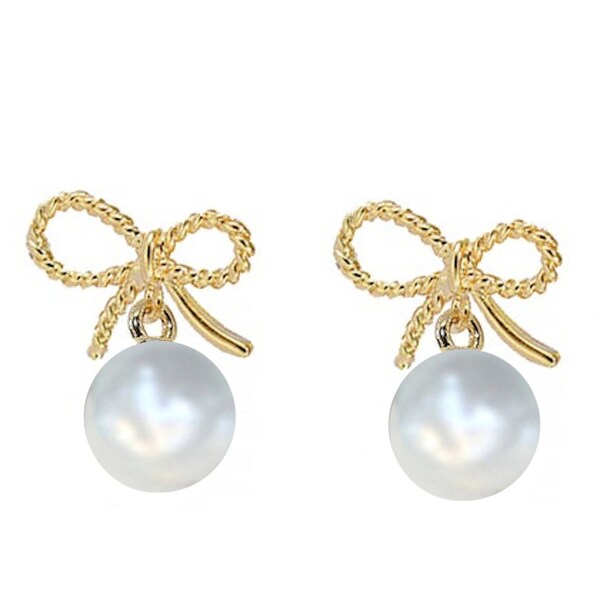 Golden Racer Bow Earrings
