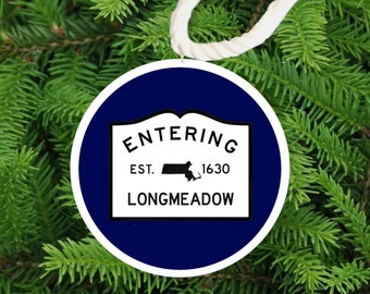 Entering Town Christmas Ornament, Custom Town, Nautical Rope