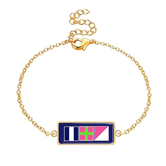 monogram chain bracelet gold