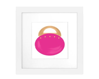Art Print - Preppy Pink Bermuda Bag