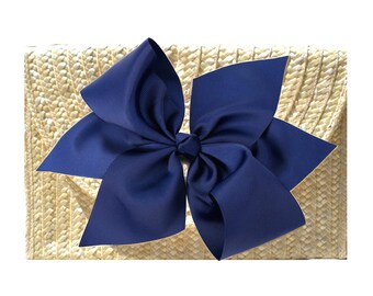 The Vineyard Straw Clutch with Interchangeable Bow