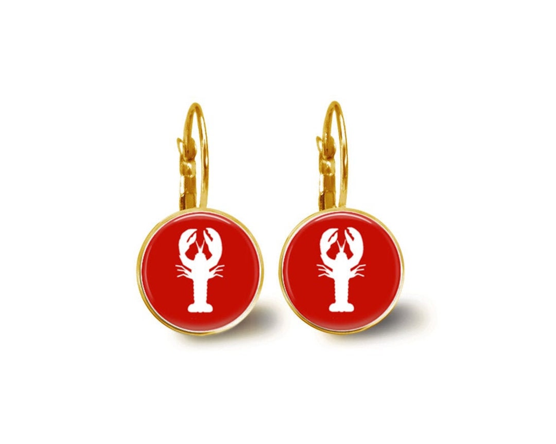 Lobster Earrings, Nautical Jewelry, Coastal Jewelry, Red Lobster Etsy