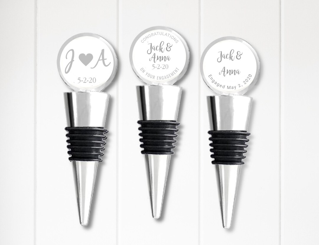 Custom Engagement Wine Stopper, Personalized Engagement Gift