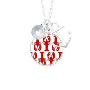 Lobsters Necklace, Nautical Necklace, New England, Maine