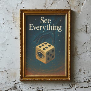 Mystical Eye Dice Print: Trippy Surrealist Celestial Wall Art