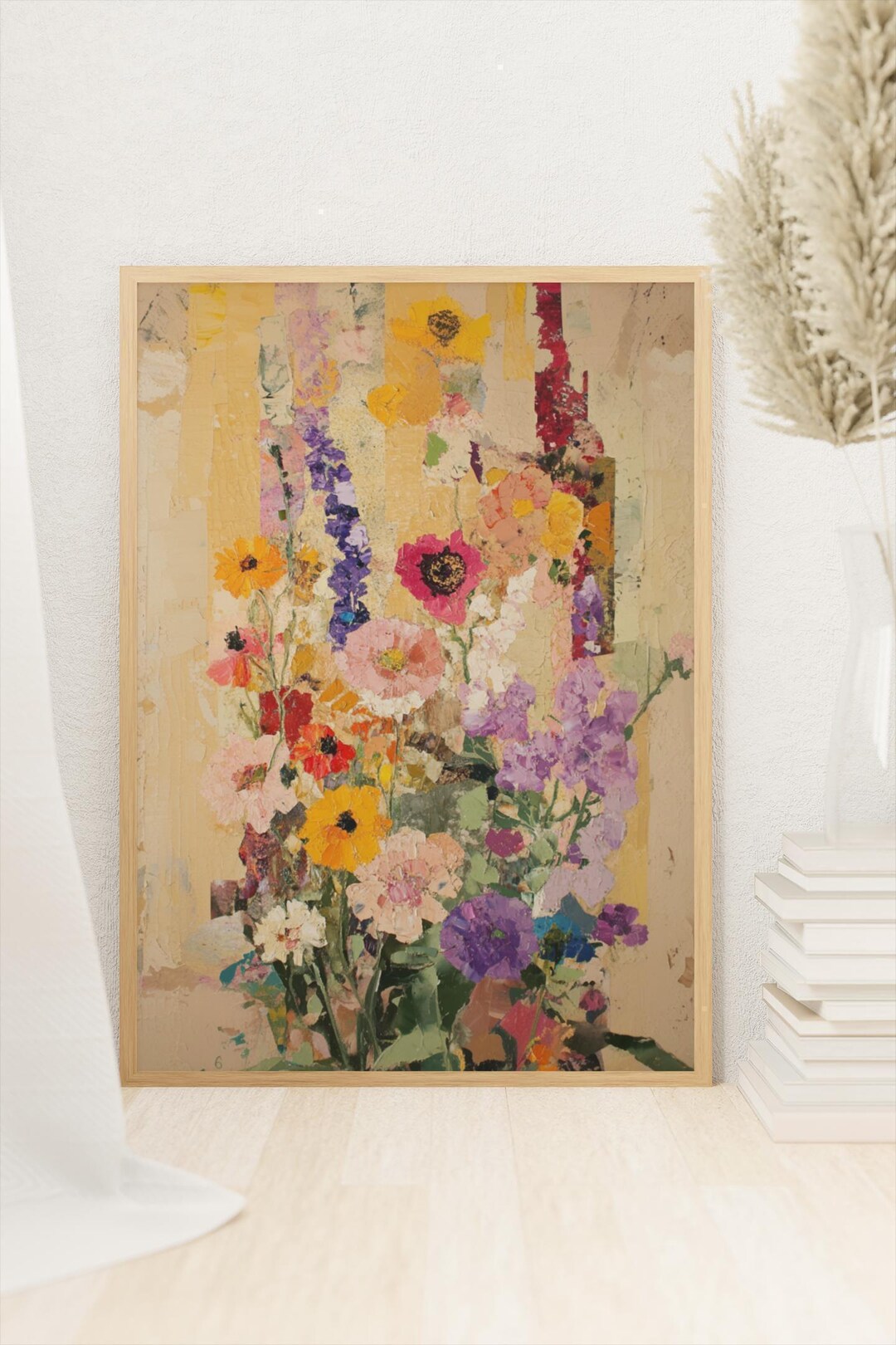 Vintage Wildflower Oil Painting Poster: Impressionist Floral Wall Art ...