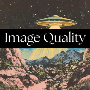 Retro UFO Art Print: 1950s Sci-Fi Alien Poster (UNFRAMED or DIGITAL) image 3
