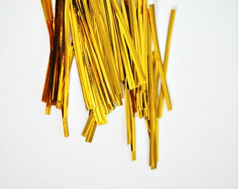 Gold Foil Twist Ties {100} | Gold Bread Ties | Homemade Treats | Holiday Gift Wrap | Sparkly Twist Ties | Sparkle Gift Wrap