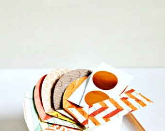 Mini Envelopes {5 w cards + seals} Autumn | Embossed Mini Envelopes | Mini Notesets | Mothers Day Gift | Gift under 10