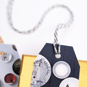 Cordel de algodón a rayas en gris y blanco: cordón versátil para manualidades, para envolver regalos y decorar las fiestas