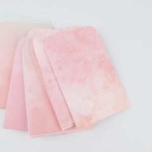 Jolies enveloppes roses aquarelles avec cachets pour des occasions spéciales et papeterie : lot de 6