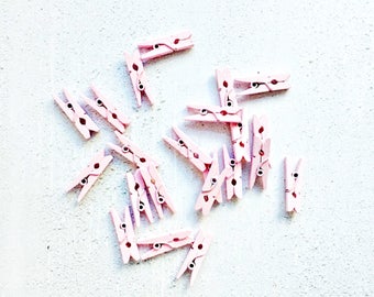 Pink Mini Pegs {25} | Pastel Pink Pegs | New Baby Girl | Announcement | Baptism | Baby Girl Announcement