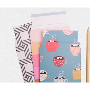 Bolsos de presente divertidos e sofisticados {Conjunto de 3} com aba de abertura para lembrancinhas de festa e pacotes misteriosos: Pacotes felizes para presentes de Dia dos Namorados