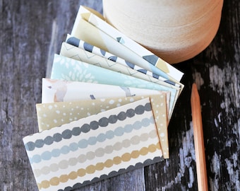 Japanese Print Coin Envelopes {8w cards + seals} Japanese Print Notesets | Ricepaper Envelopes | Money Pockets | Pattern Envelopes