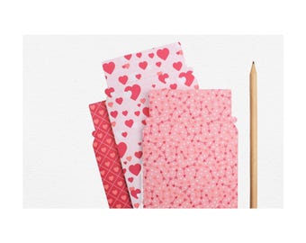 Valentine Gift Pockets: Pink & Red Love Heart Envelopes - Set of 3