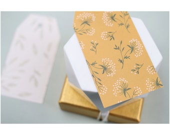 Pretty Yellow Floral Parcel Tags {6/12} | Print Luggage Tags | Baby Shower Tags | Peach Blue Foliage Tags | Print Parcel Tag | Flower Tags