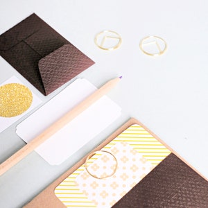 Set di cancelleria color cioccolato: mini buste goffrate, biglietti vuoti e sigilli {Set da 5, 10 o 20}