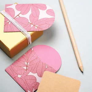 Australian Pink Floral Mini Notecards {Set of 5 with Envelopes and Seals} Handmade Botanical Gift Set for Teachers & Stockings