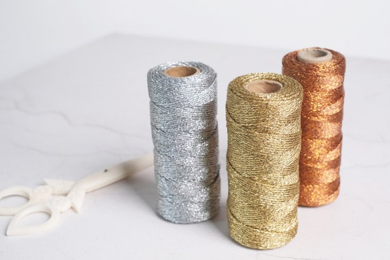 ROLL Metallic Bakers Twine GOLD 100m Metallic Lurex Twine Sparkly Gold Twine  Gold Glitter String Christmas Twine Holiday Twine 