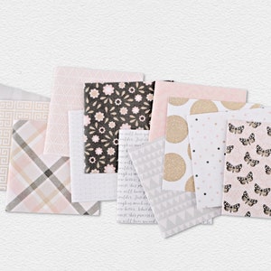 Tarjetas de regalo cuadradas en tonos pastel con sobres de vitela - Mini juego de papelería hecho a mano para vendedores de Etsy: Juego de 12 con sellos
